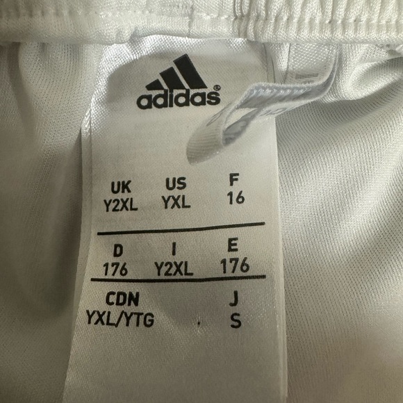 Adidas Youth 2XL White ClimaCool Athletic Shorts Y2XL YXL Soccer Basketball Gym - Picture 2 of 4